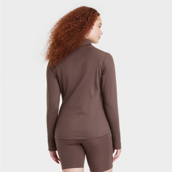 All In Motion Zip Front Track Jacket Women’s Athletic Brown NWT - Picture 2 of 11